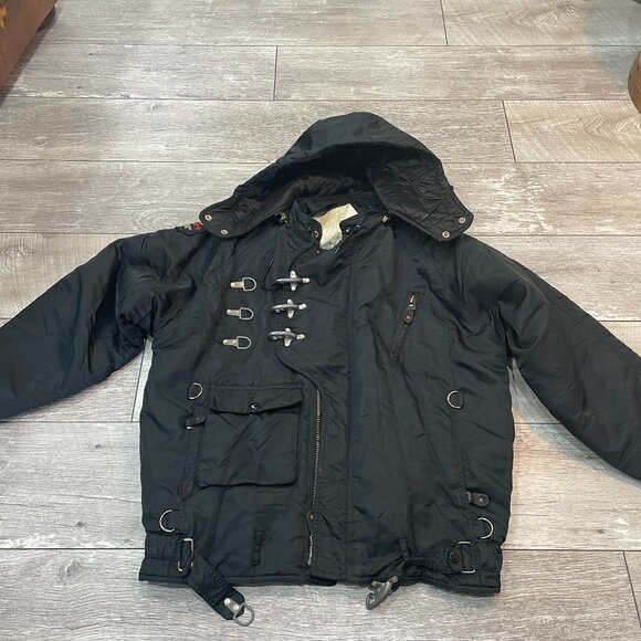 Flight Jacket US Bomber American Rescue Padded Insulated Coat Black XL - Picture 1 of 10
